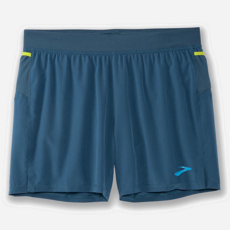 Brooks Sherpa 5 2-In-1 NZ - Men's Running Shorts - Alpine/SteelBlue/Bright Moss (49520-OXSP)